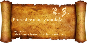 Marschauser Zdenkó névjegykártya